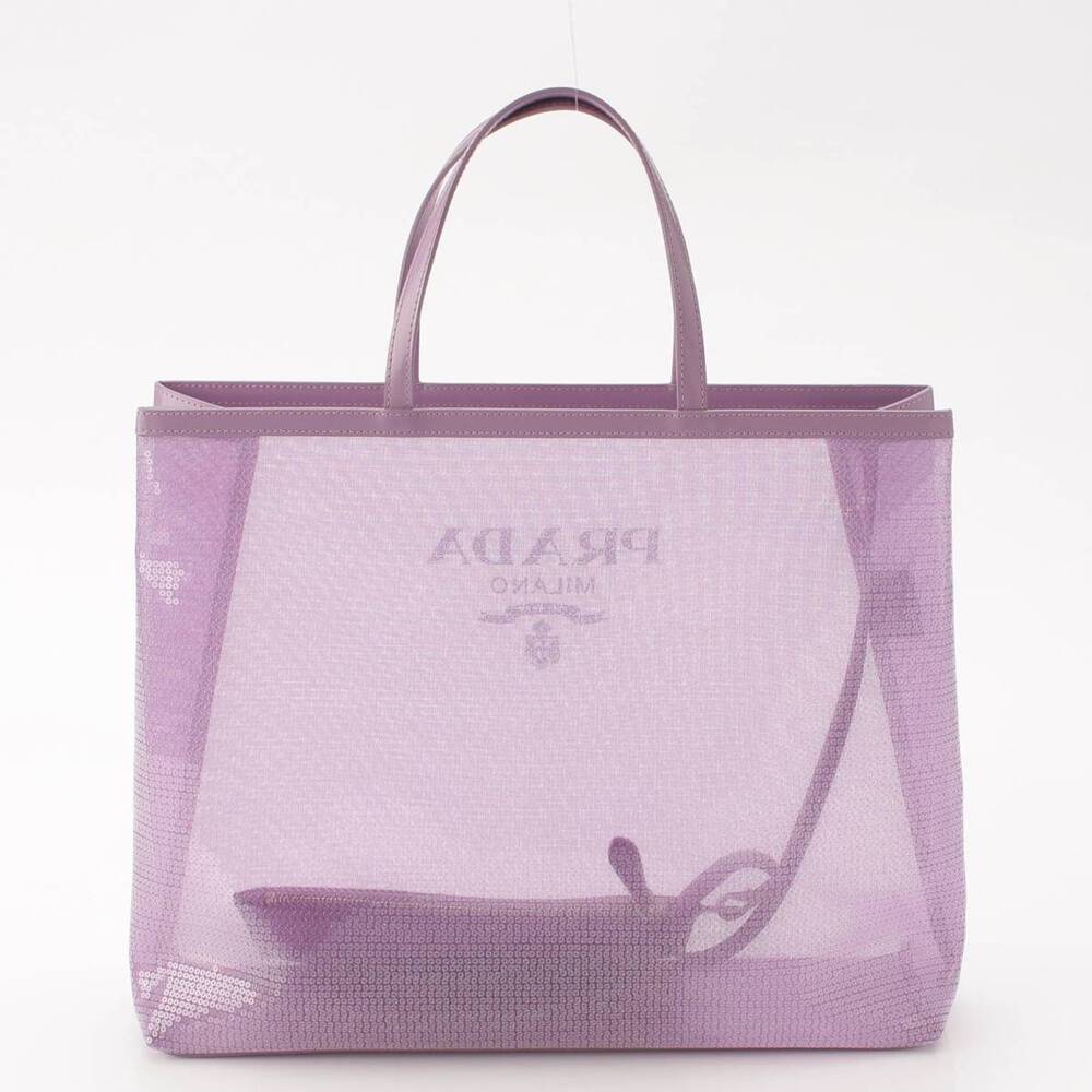 Prada Sequin Mesh Tote Bag Pouch Purple - Picture 4 of 10